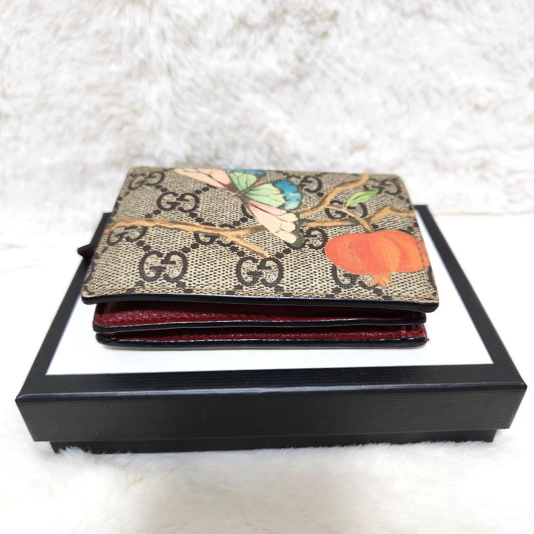 ✨美品　付属品あり✨グッチ　二つ折り　フローラ　アニマリエ　蝶　PVC