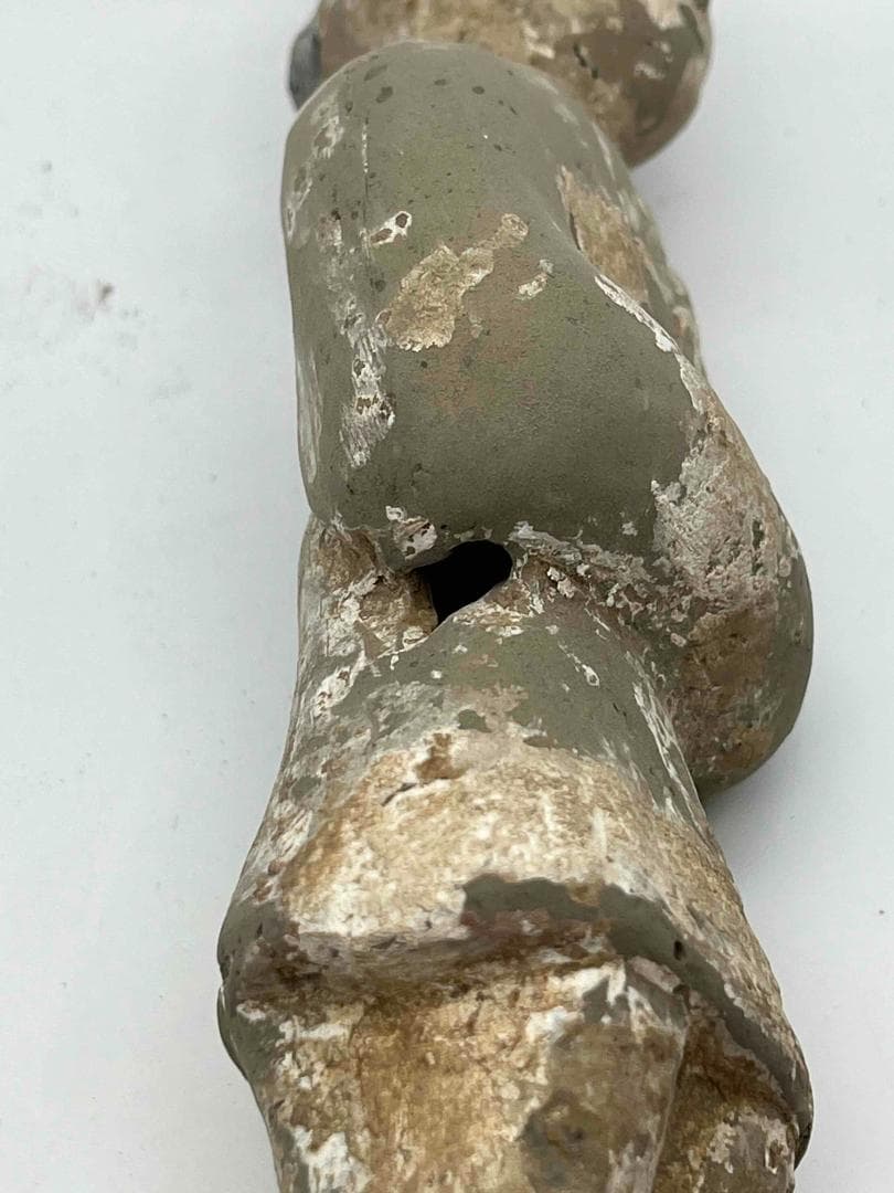 唐時代　武士胡人陶俑　極上品　旧家旧蔵　唐物　時代物　置物(B-64)