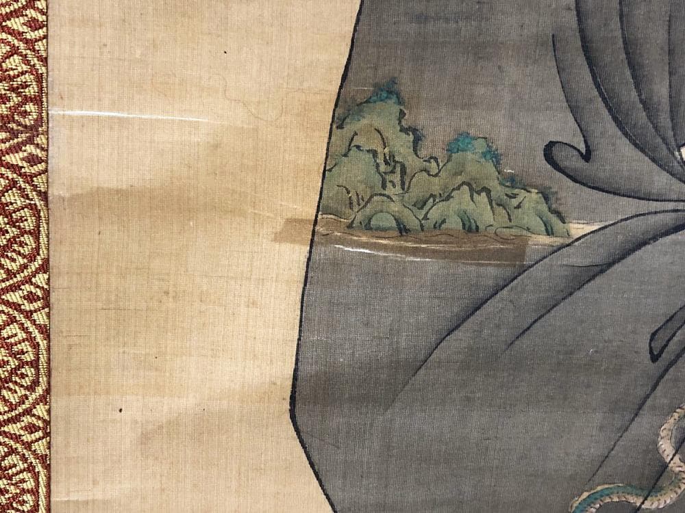 【画】　★ 掛軸 工筆彩絵先師孔子像 ★　江戸期　狩野種信 肉筆絹本　東洋書画