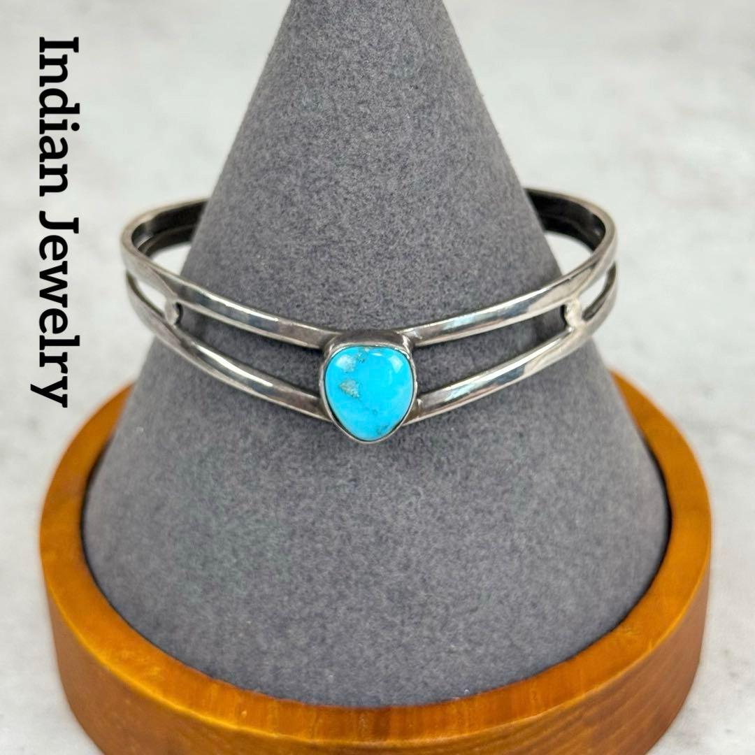 Indian Jewelry F.C.刻印 ターコイズシルバーバングル　ナバホ