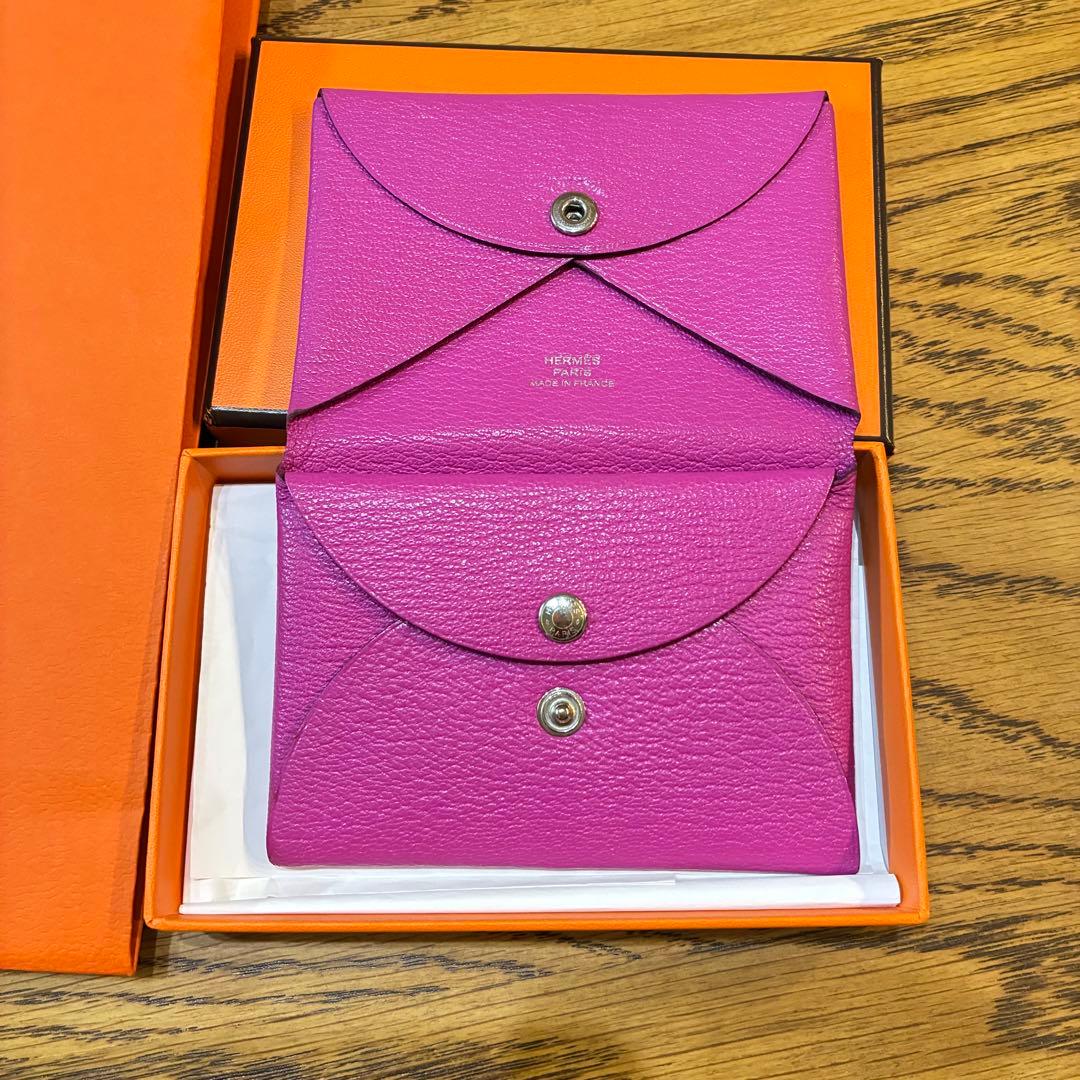 HERMES カルヴィ デュオ ゴートスキン ケース