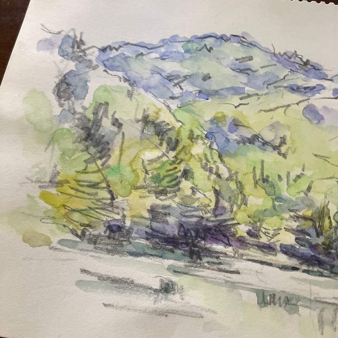 奥　八郎教授の直筆水彩画 風景 2003年　光陽会名誉委員　画家