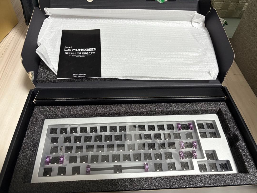 MONSGEEK M7W Silver 65%キーボード ベアボーンキット