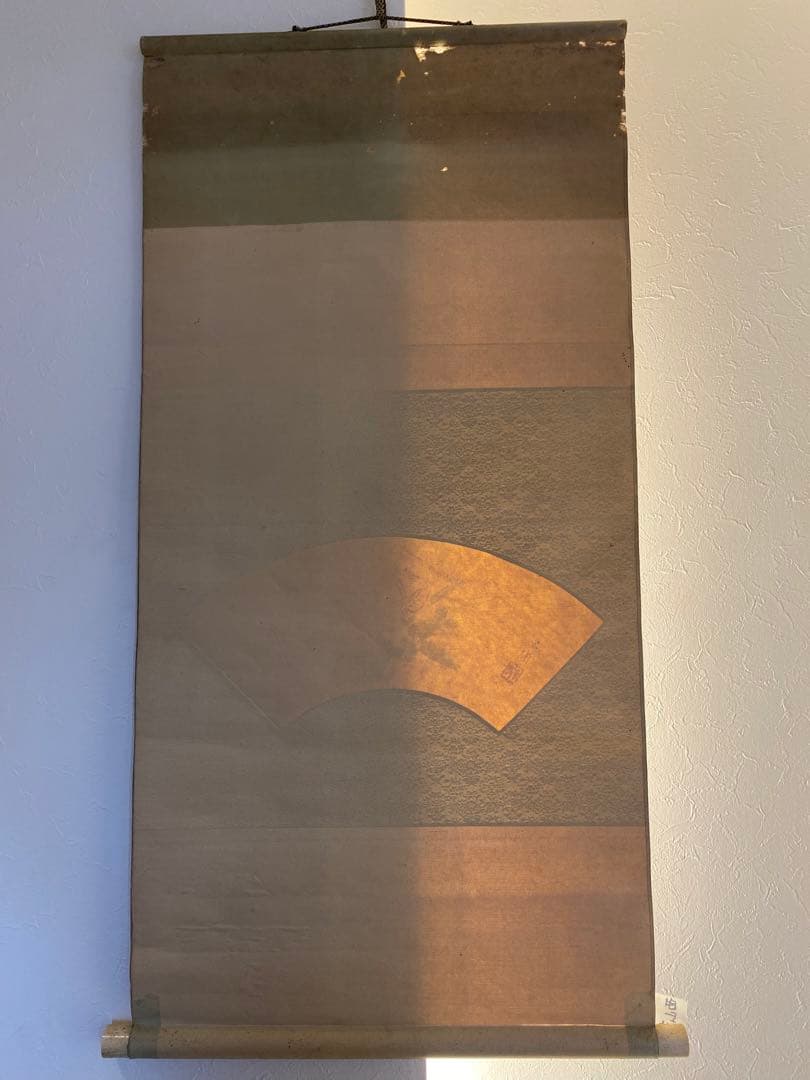 西山芳園　芳園　紙本　扇面　アサガオ　朝顔　牽牛花　茶掛