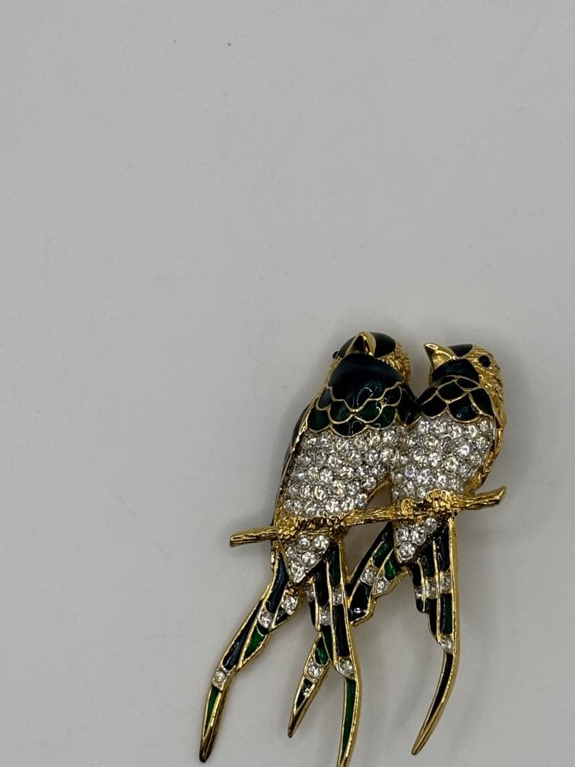 D’ORLAN　ドーラン　ブローチ　小鳥　ヴィンテージ　エナメル　ラインストーン