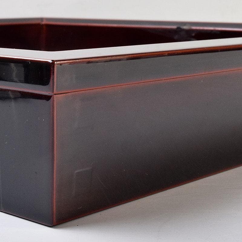 茶道具　塗師　茂平造　溜塗　炉縁　共布共箱　C　R9195B