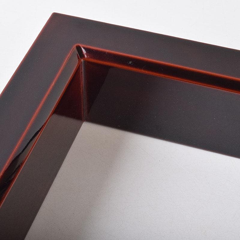 茶道具　塗師　茂平造　溜塗　炉縁　共布共箱　C　R9195B