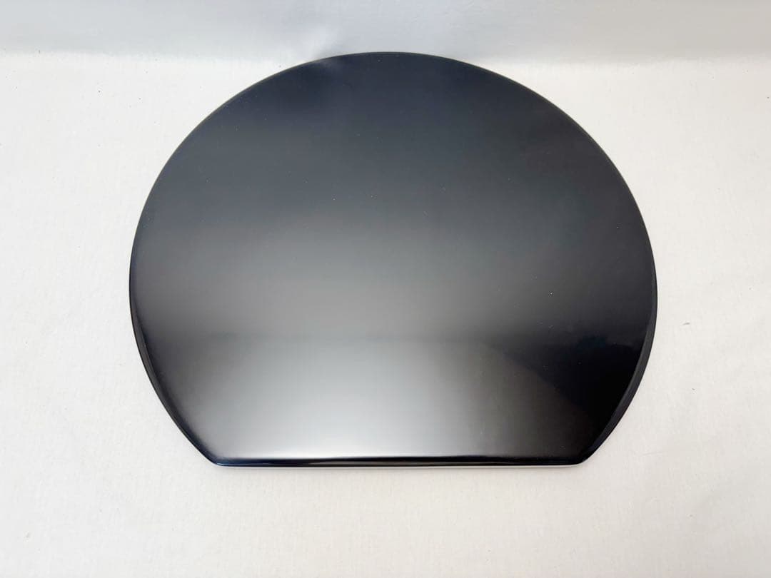 未使用 懐石道具 輪島塗 木製黒真塗 内縁朱塗 半月膳 5客揃 会席膳 共箱