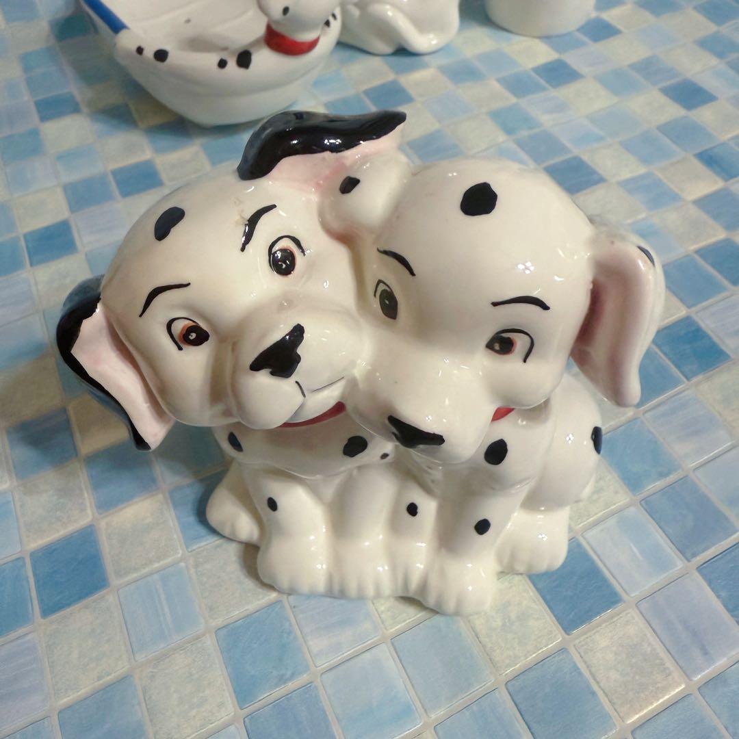 ディズニー　101匹わんちゃん　陶器製　バス4点セット