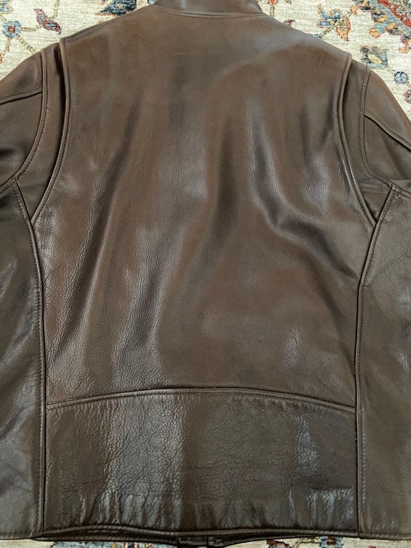 USA製ビームスプラスシングルライダースジャケット茶Mサイズ