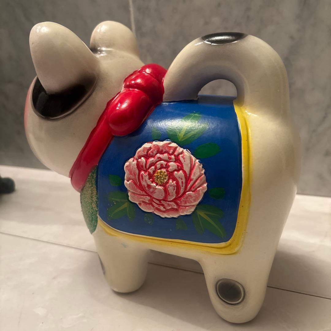 ヴィンテージ　伝統工芸品　お顔が可愛い過ぎる張子の犬の陶器