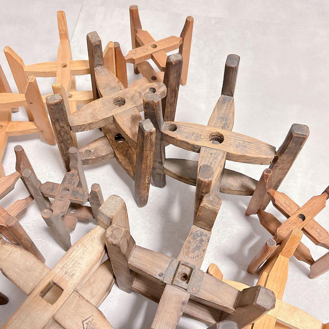 レトロ古民具 木製 糸巻き 木枠 糸車 アンティーク 骨董 30個 セット