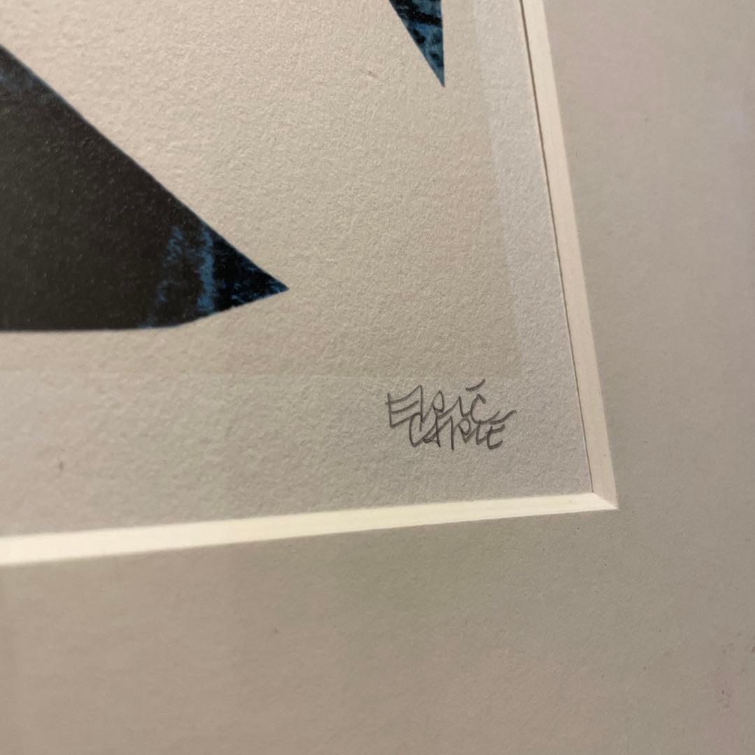 エリック・カール　親子ペンギン　リトグラフ　縦51cm横60.5cm