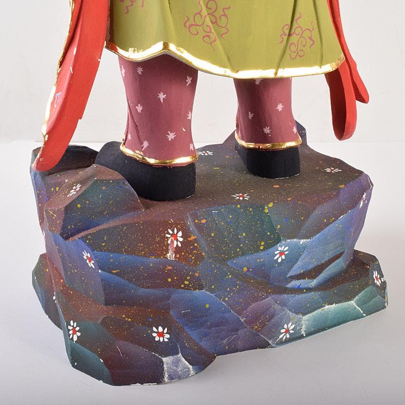 仏教美術　彩色木彫　二十八部衆像　難陀龍王像　歓喜龍王像　仏像　U　R7777B