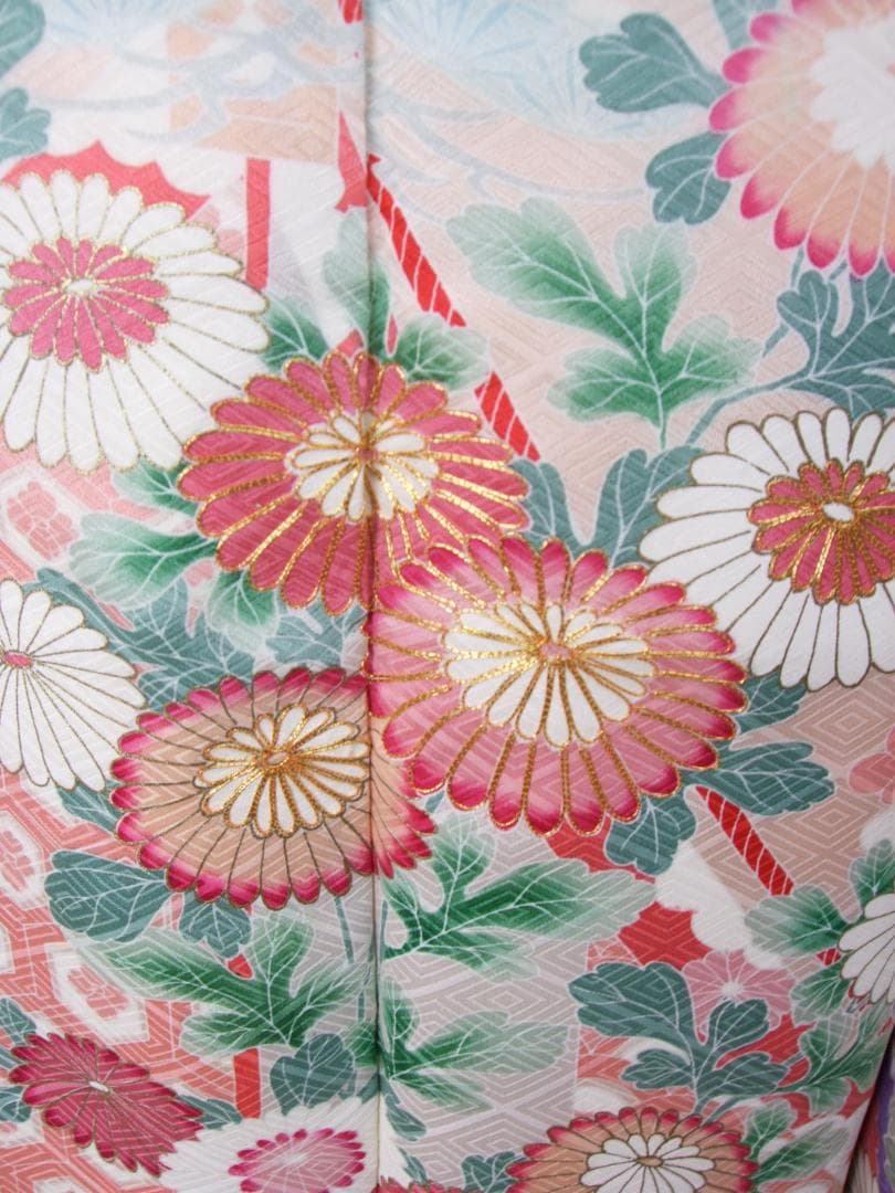 パステル古典柄/ぼかし染め/金駒刺繍/振袖フルセット　ｍ61白　成人式