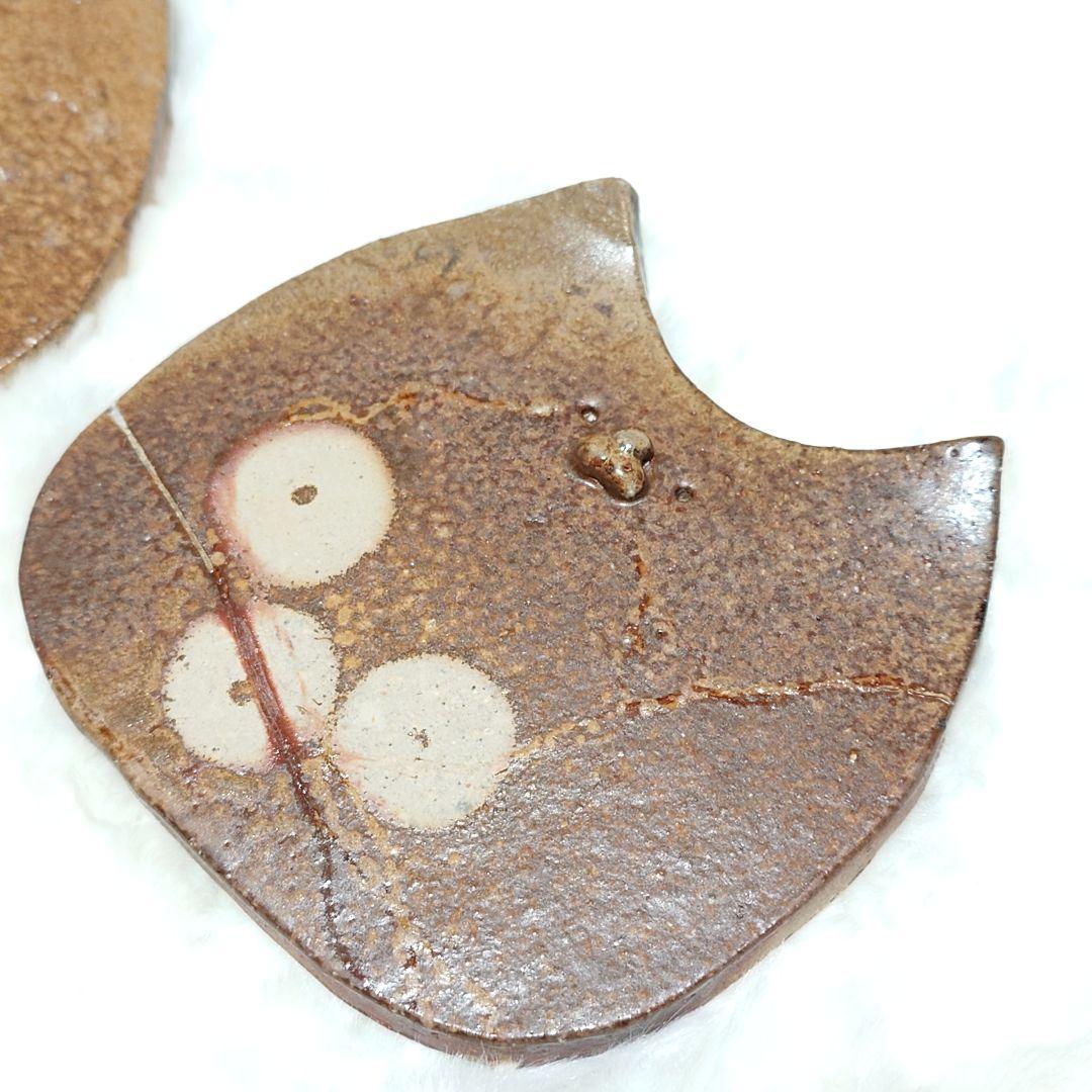 ◎【2600A】99.猫皿…備前焼