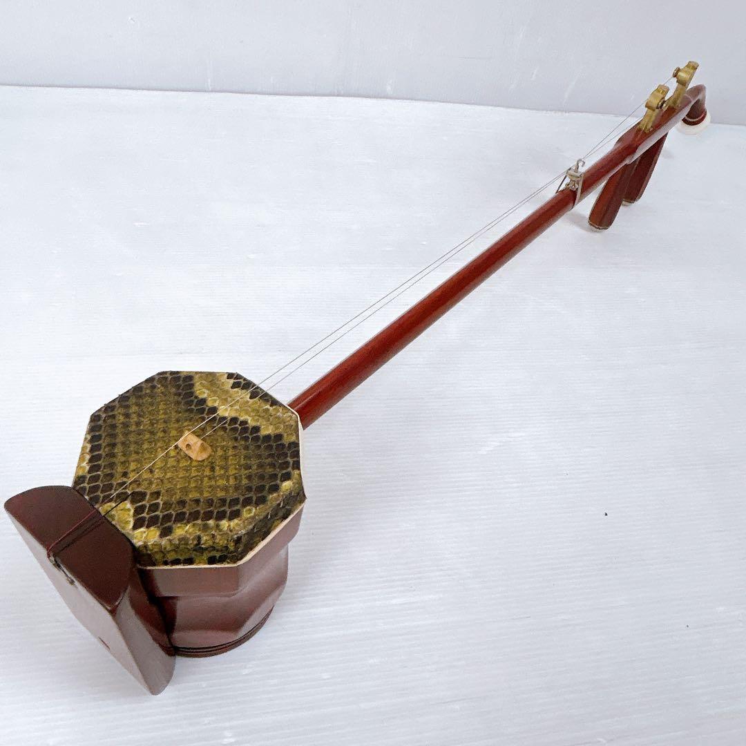 【状態良好】二胡　本蛇皮　ブランド・型番不明　北京八角胴二胡　初心者