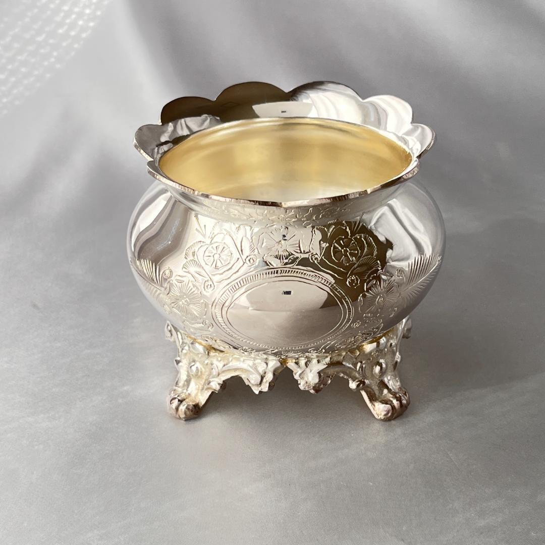 【英国】 ビクトリアンのティーセット 3点【シルバープレート】ティーポット