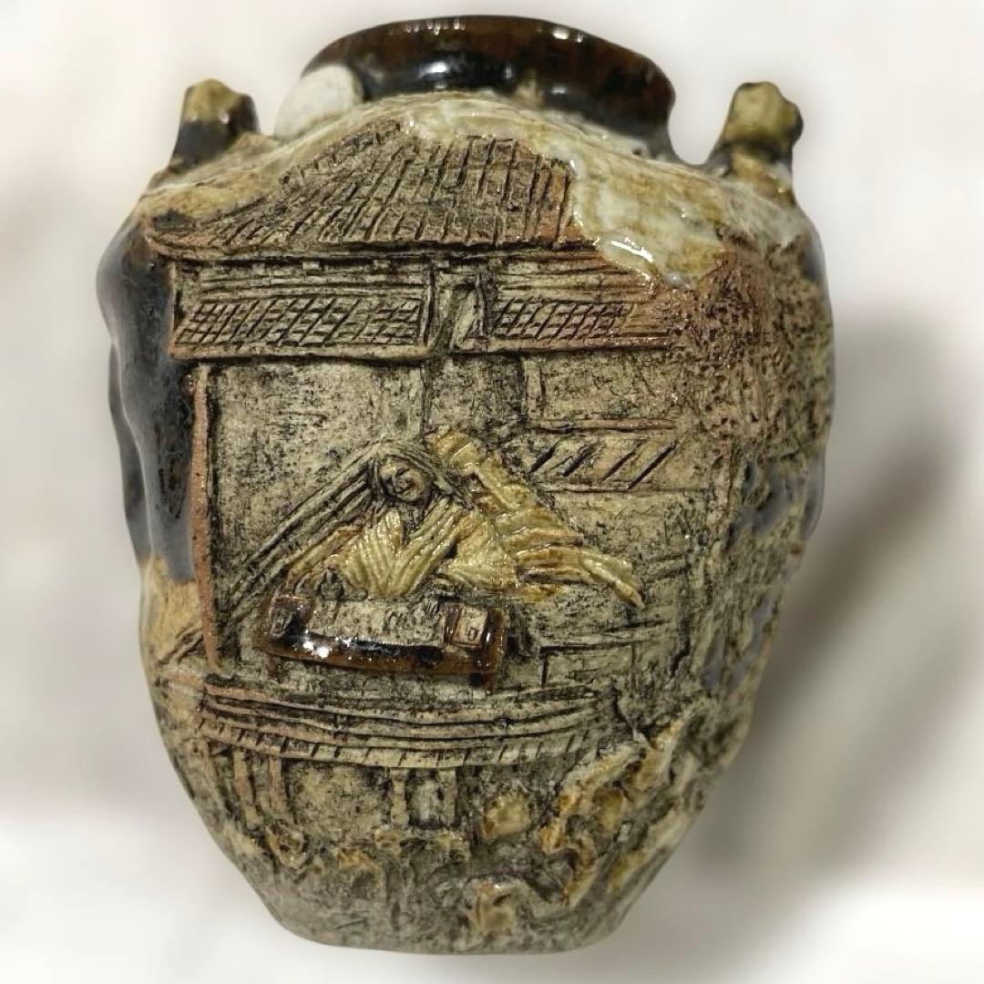 J-18 茶入　正木焼　茶道具　瀬戸　御深井　アンティーク　雑貨　美術品　工芸品