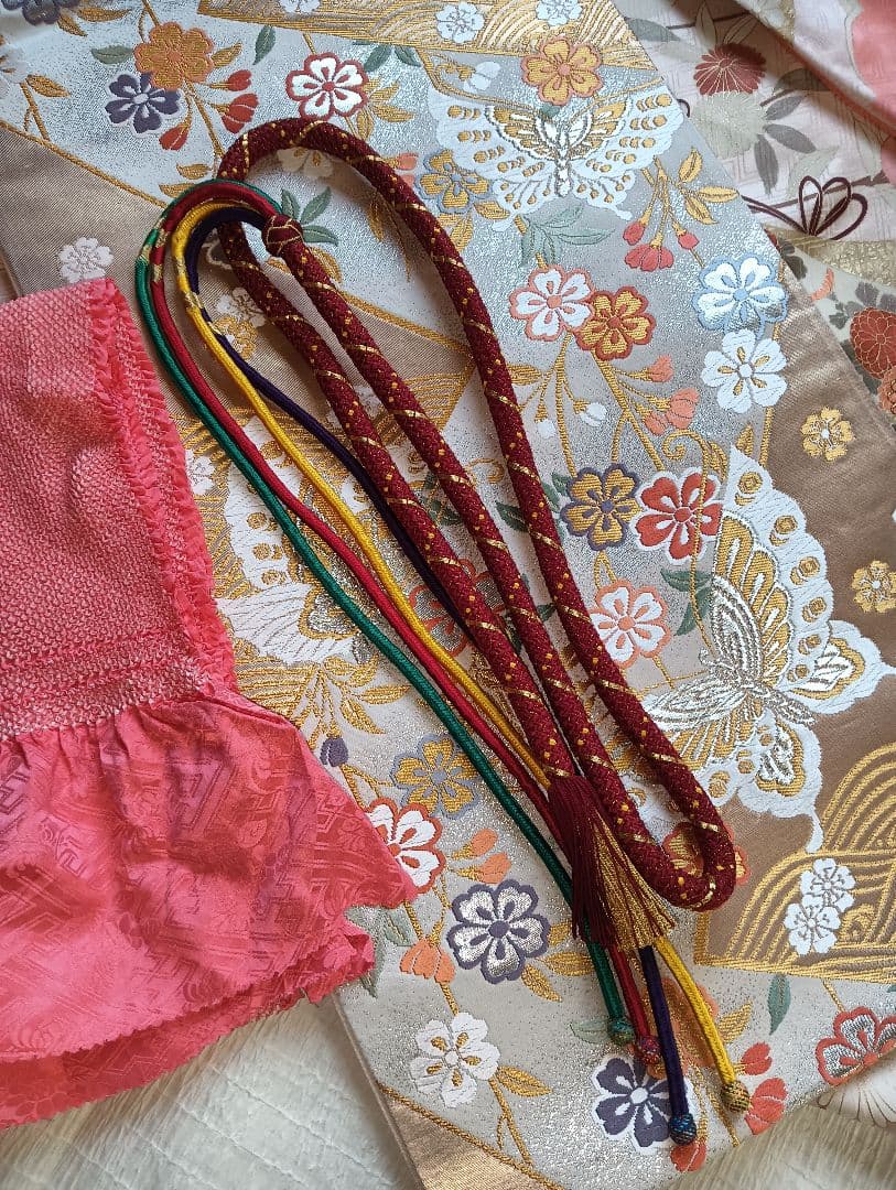 吾妻徳穂　振袖フルセット　美品　コーラル系　華やか　古典　丈158　裄66