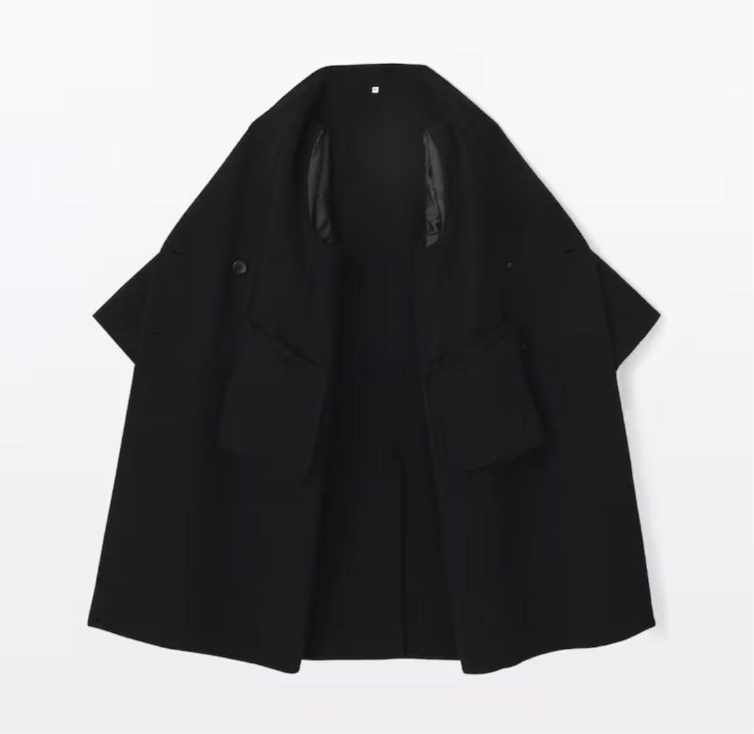 MUJILabo カシミヤ混ダブルブレストコート 婦人Ｍ・黒