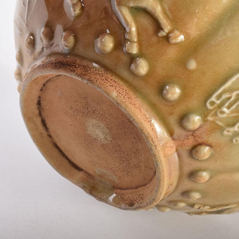 中国　唐　越州窯　青磁　葵花形貼花　茶碗　輪花碗　時代箱　V　R7780