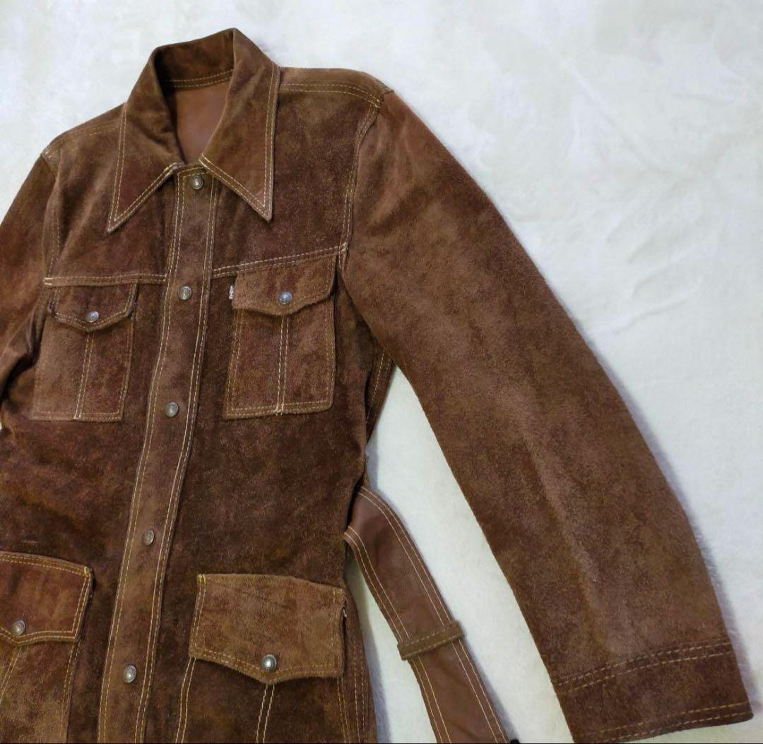状態◎　70S　リーバイス　ビッグE　スエード　サファリジャケット　リバーシブル
