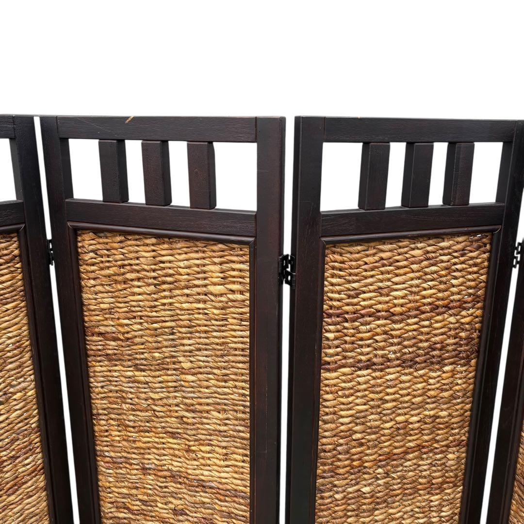 スクリーン 4連 パーテーション 衝立 バナナリーフ アジアンリゾート 完成品