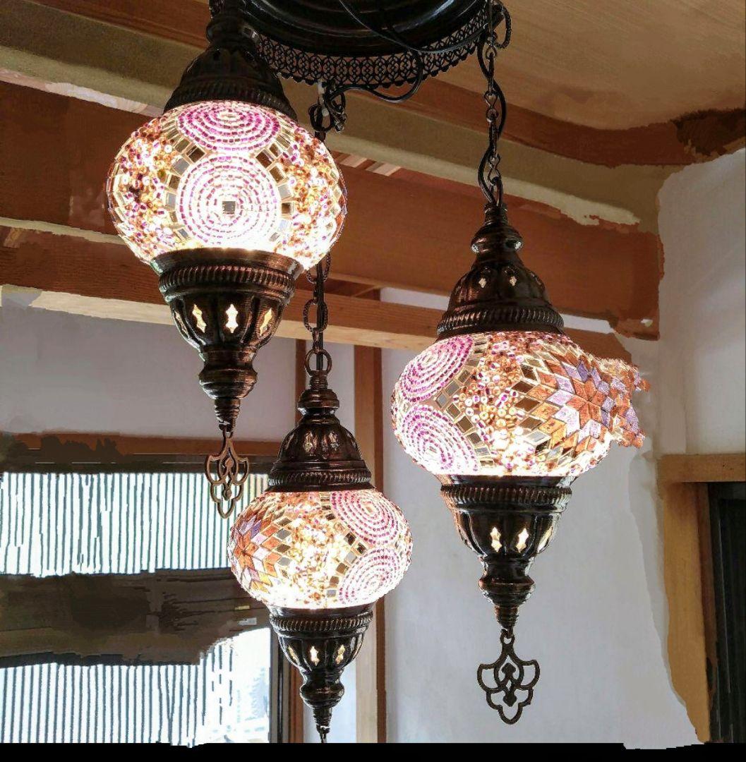 トルコガラスペンダントライト 3灯