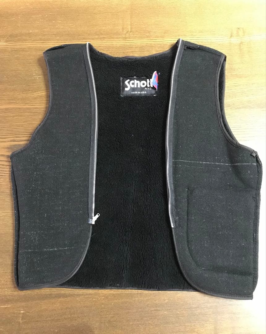 Schott ブラックレザー シングルライダースジャケット 36