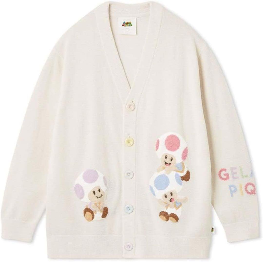 【新品】ジェラートピケ キノピオジャガードカーディガン S-M