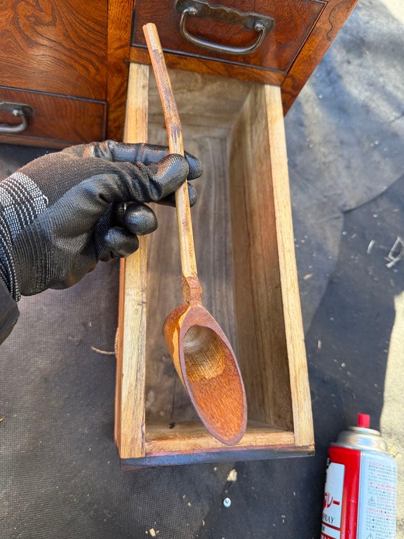 昭和初期 関東長火鉢 欅玉杢 木製 古民具 引き出し付 灰床 五徳 灰匙 猫板付