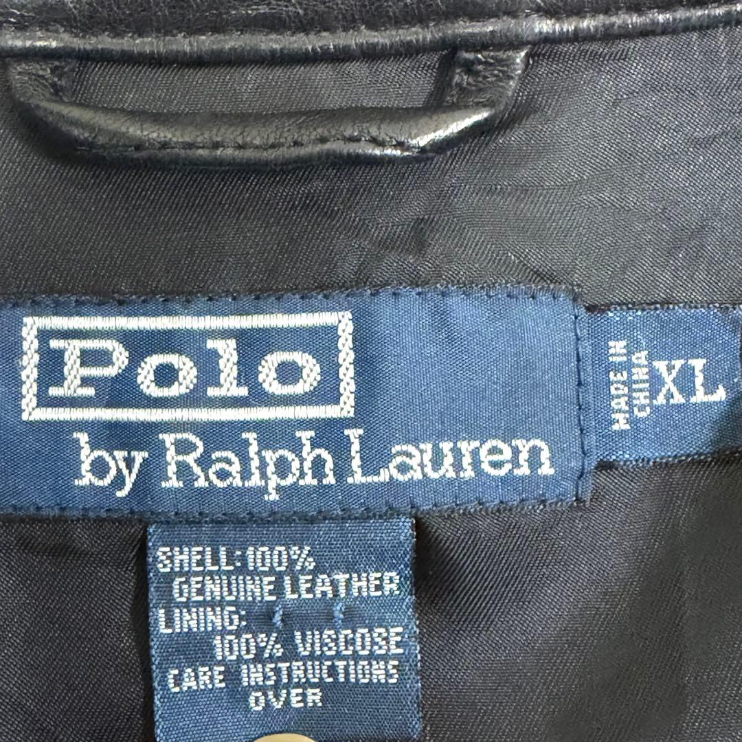 ポロラルフローレン レザージャケット シングルライダース ブラック XL