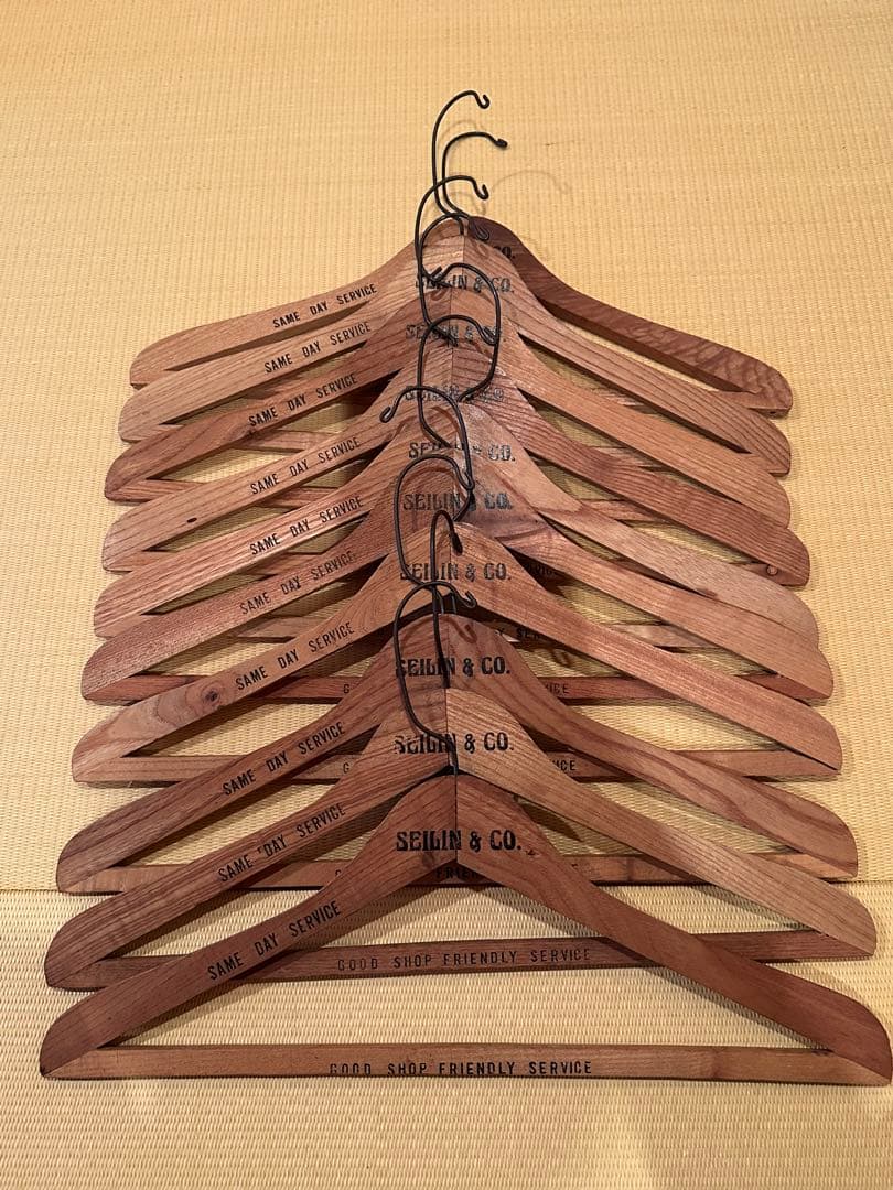 10本セット ハリウッドランチマーケット　木製ハンガー ブルーブルー