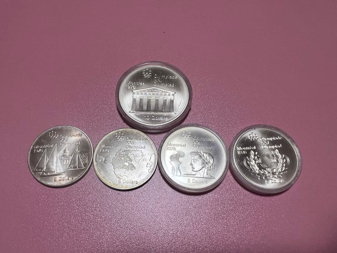 モントリオールオリンピック 5ドル銀貨 10ドル銀貨