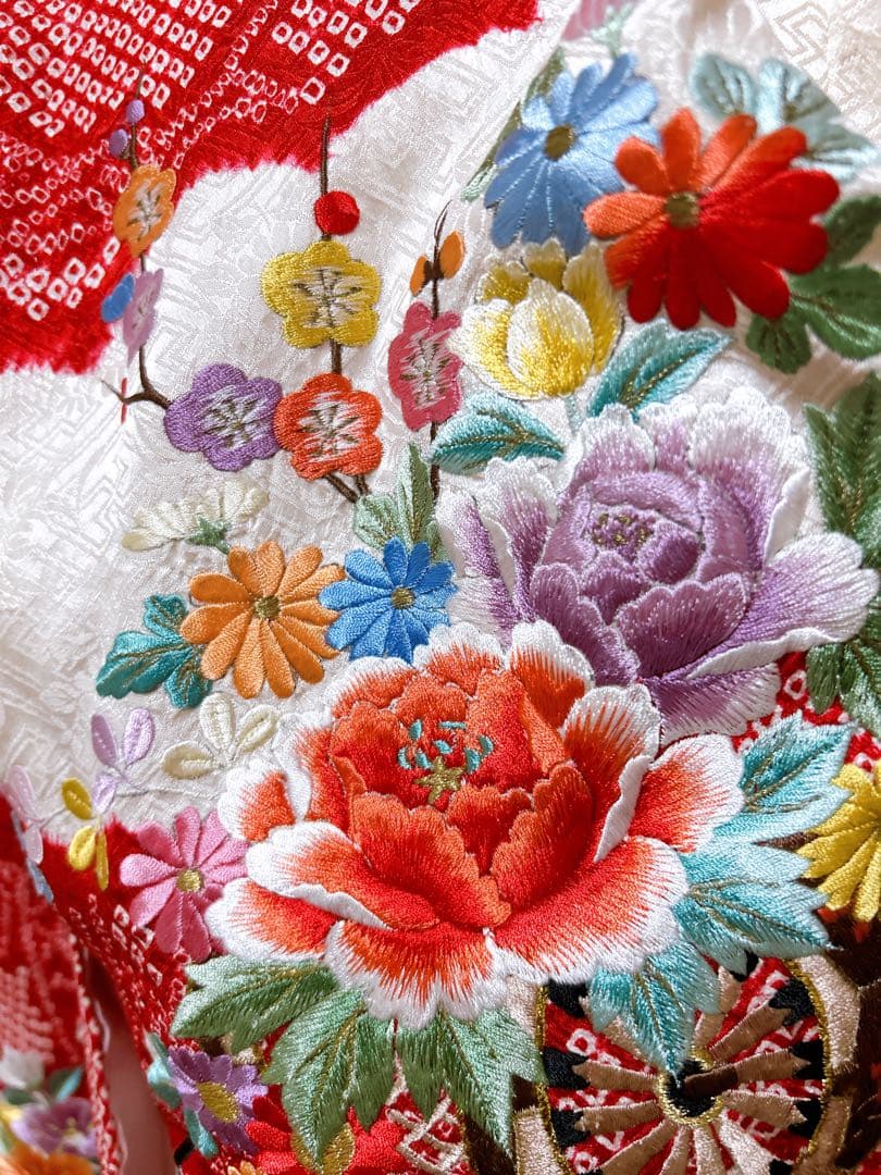 豪華逸品♡総絞りフルセット♡七五三　3歳　女の子　正絹　刺繍