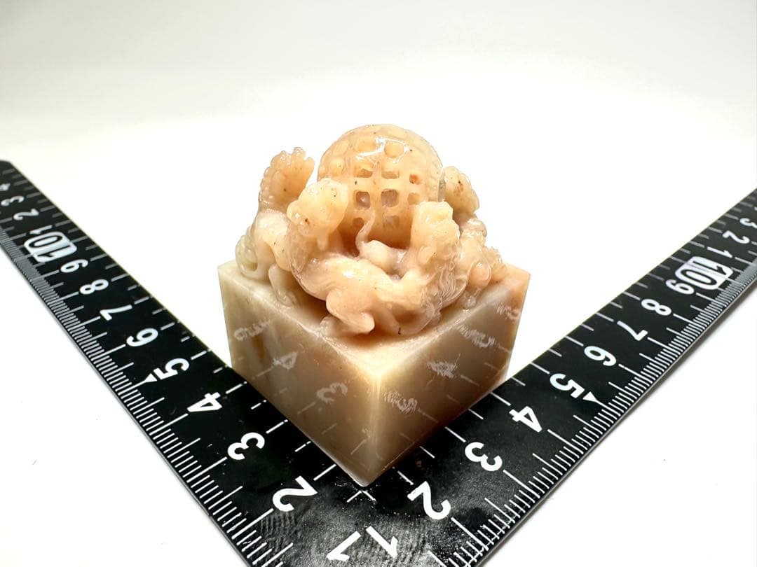 【五獅戯球】 獅子　清工　美品　高級印材　篆刻　印石　ラオス印石　水凍　手作り