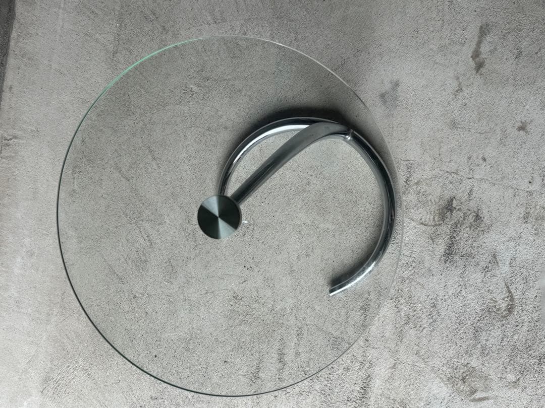 ガラスサイドテーブル　ミッドセンチュリー　スペースエイジ