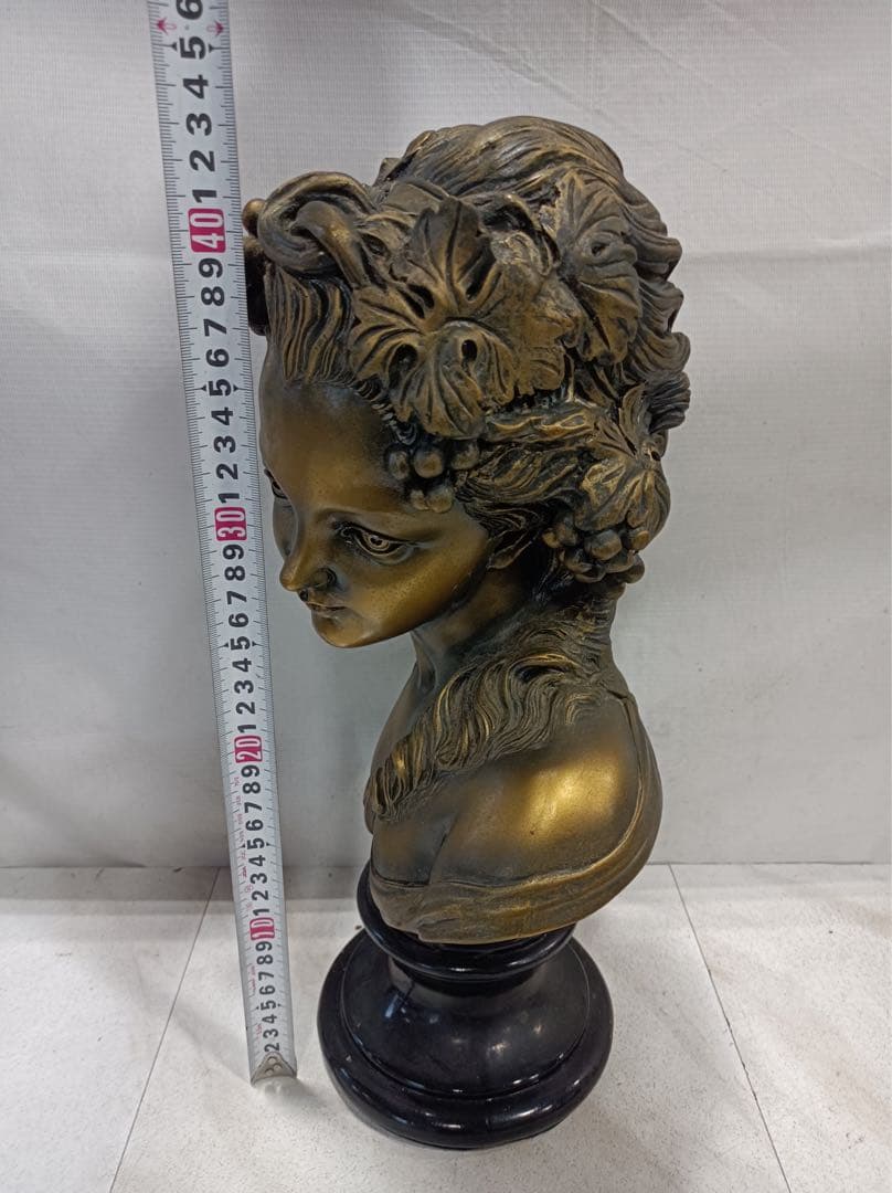[八6565] オブジェ 胸像 少女像 高さ約44㎝ 幅約24㎝