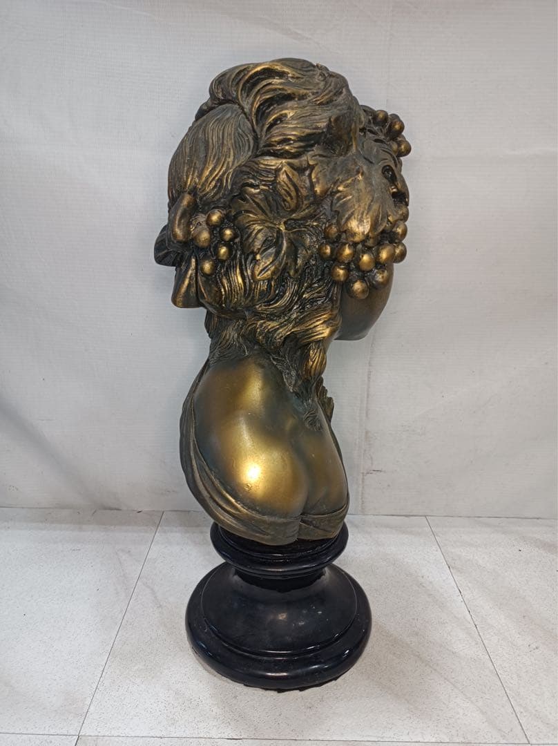 [八6565] オブジェ 胸像 少女像 高さ約44㎝ 幅約24㎝