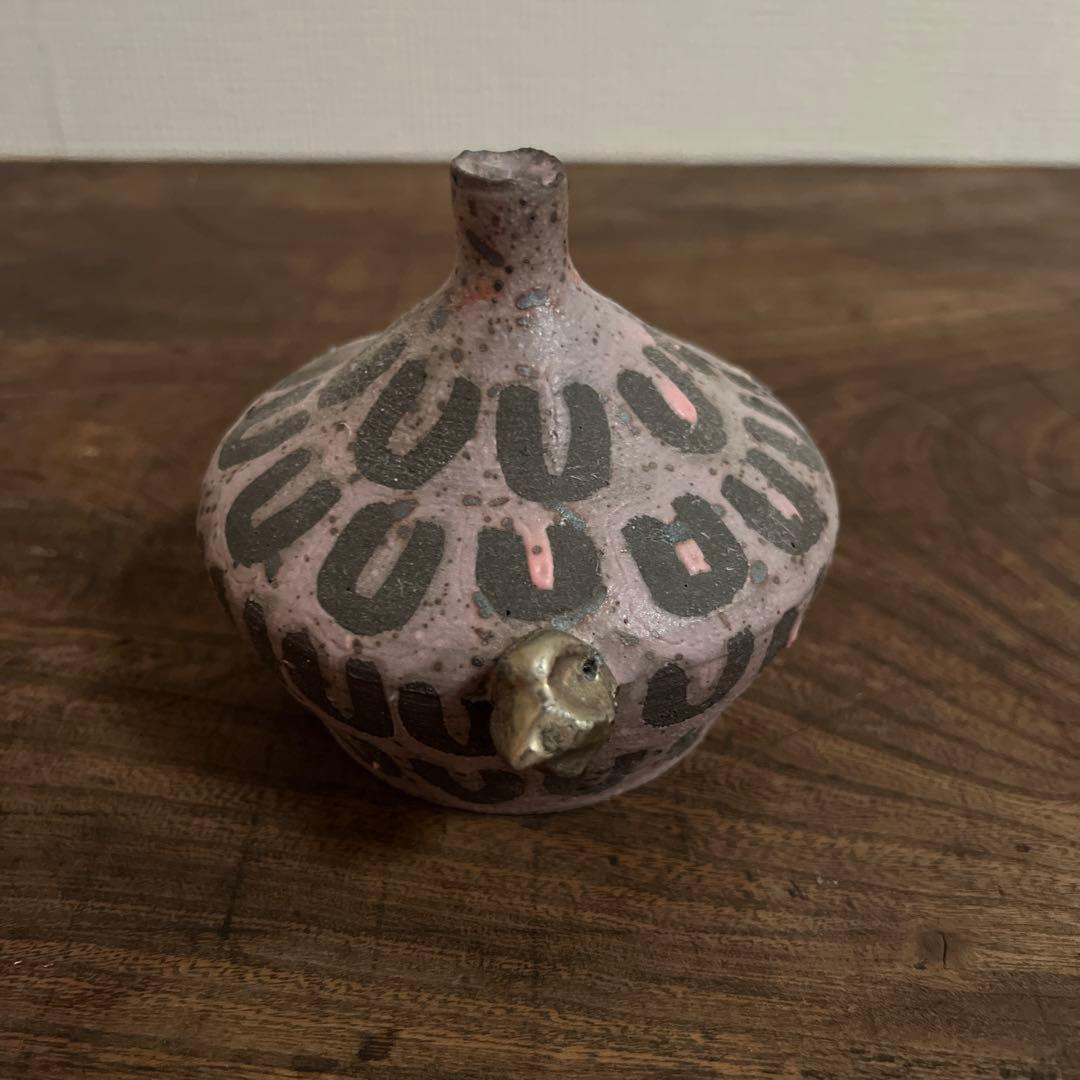 山田義力 銀彩 花瓶 個展購入 新品未使用 山田義力 花瓶 大嶺實清 大嶺工房