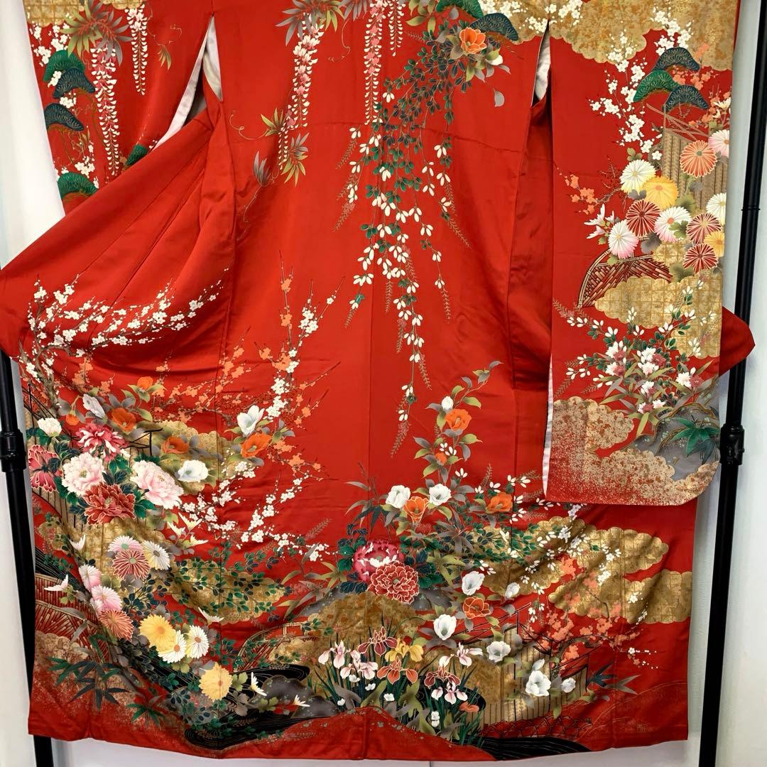 赤い花柄振袖 着物
