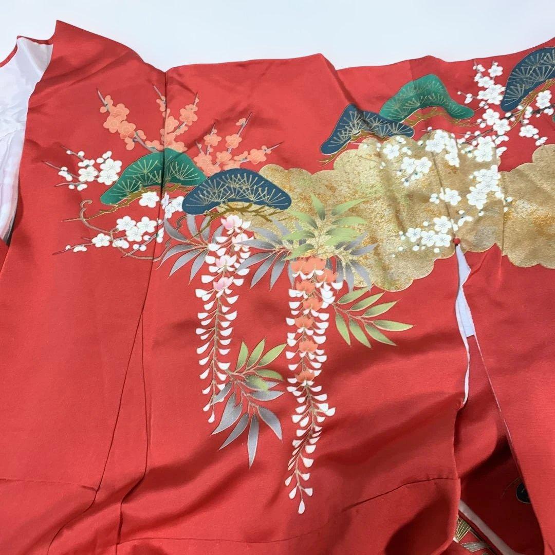 赤い花柄振袖 着物