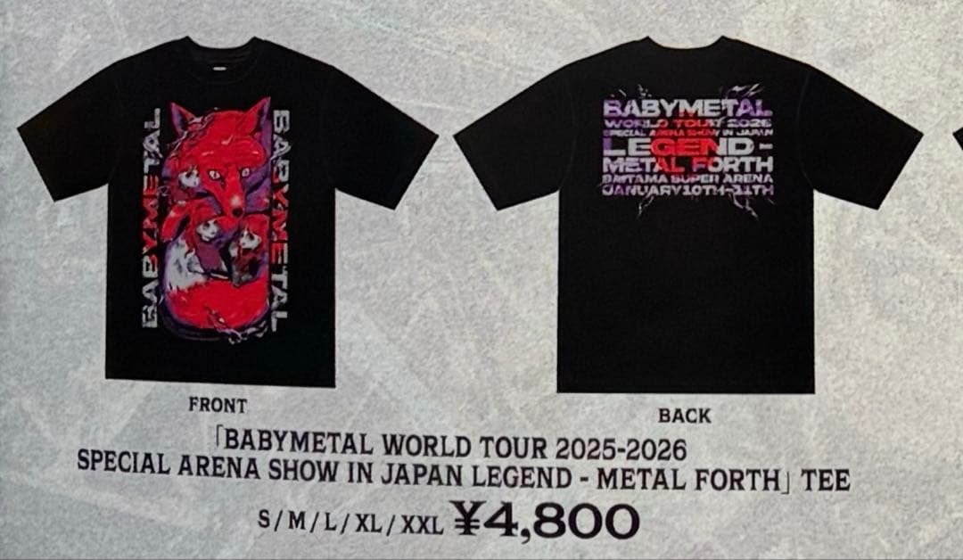 BABYL WORLD TOUR 2025-2026 …TEEサイズL
