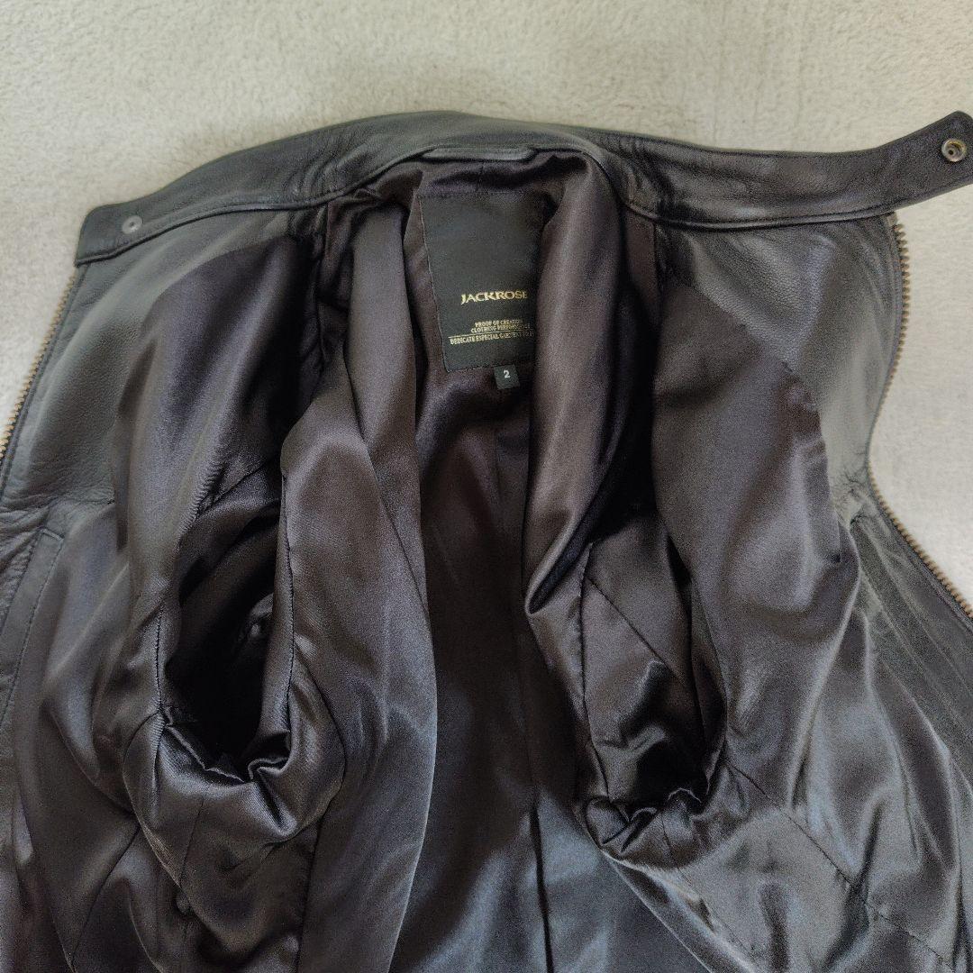 極美品　ジャックローズ　ライダース　シングル　レザージャケット　ラム　羊革　黒