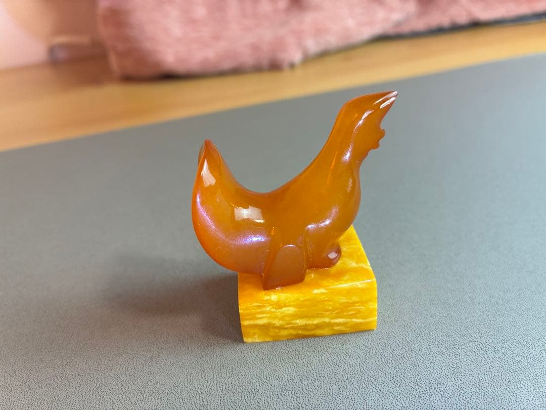 ロイヤルアンバー　ロシア　琥珀　鳥　置物飾り　小物　アンティーク