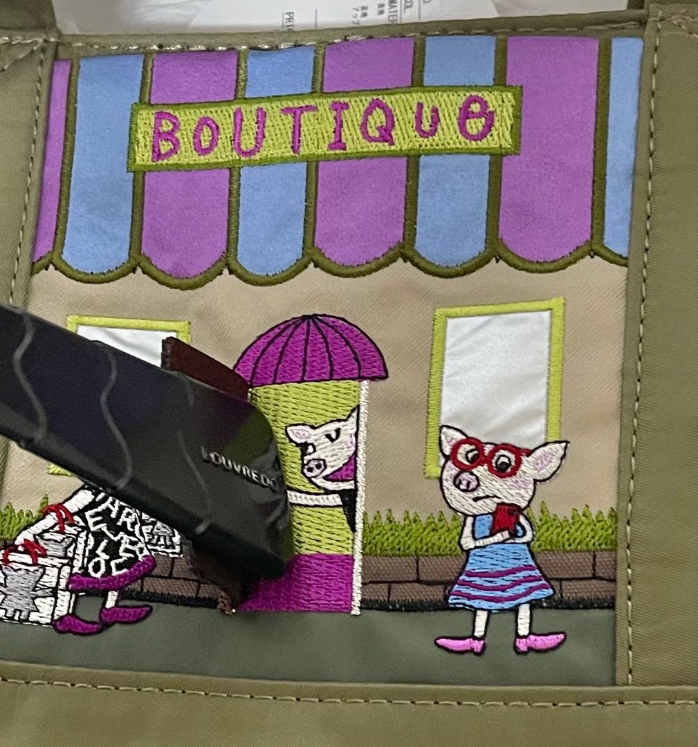 新品アルベロベロブタちゃん刺繍ブティック2wayショルダー・ハンドバッグ軽量