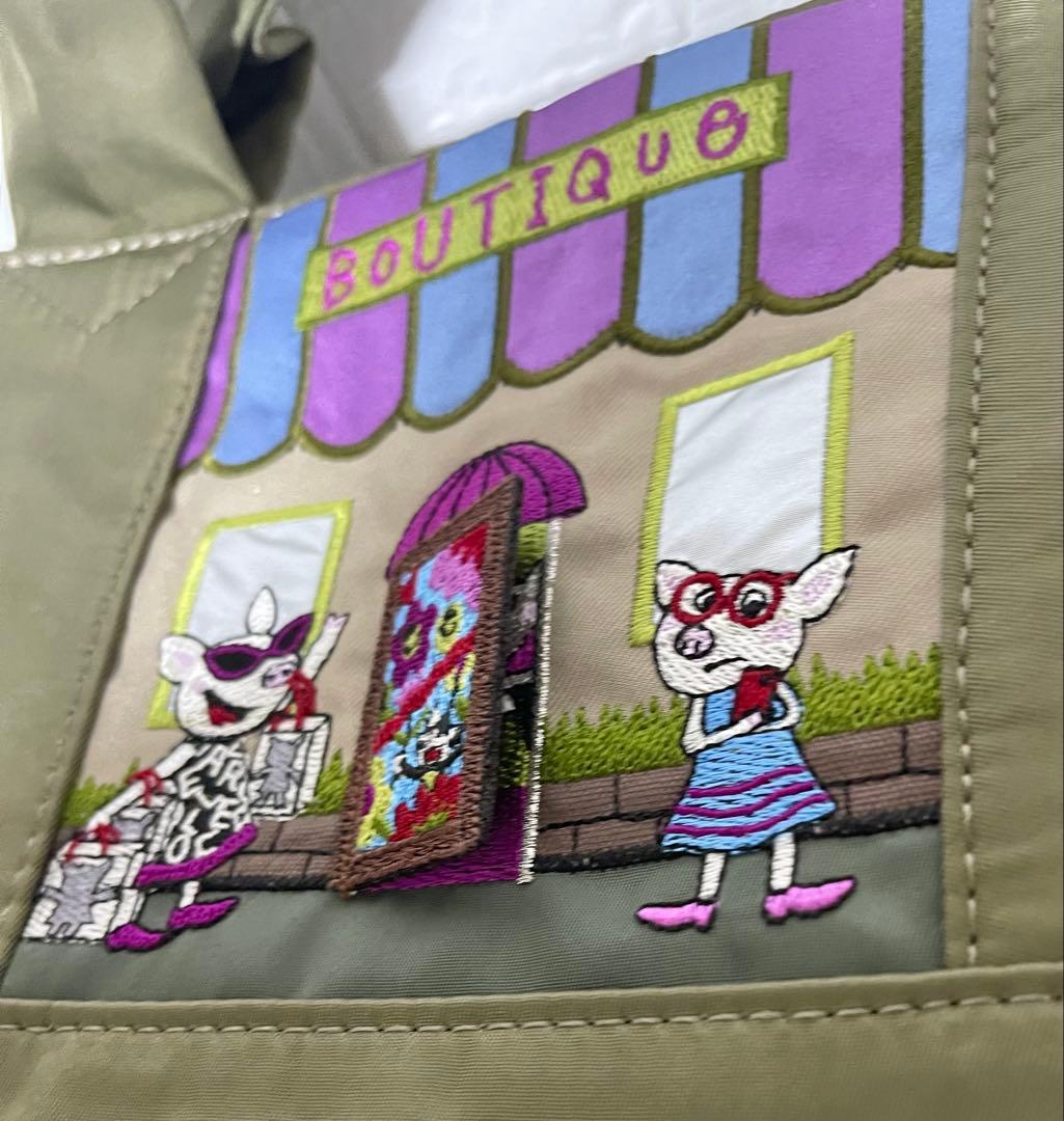 新品アルベロベロブタちゃん刺繍ブティック2wayショルダー・ハンドバッグ軽量