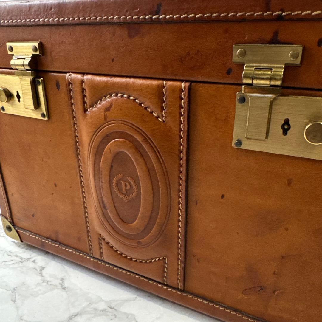 ヴィンテージ POLLINI ポリーニ 本革 レザー メイクボックス トランク