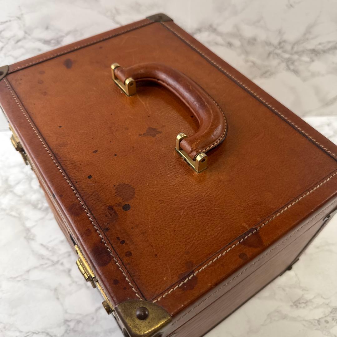 ヴィンテージ POLLINI ポリーニ 本革 レザー メイクボックス トランク